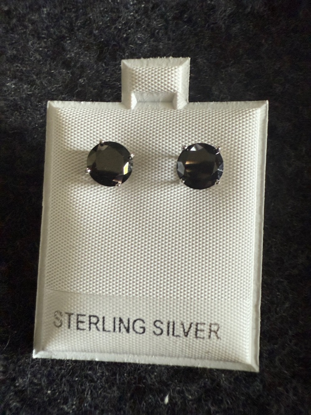 Sterling Silver Black Crystal Stud Earrings